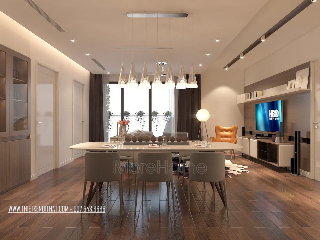 Bàn ăn hiện đại với ghế Grace không tay BA-05